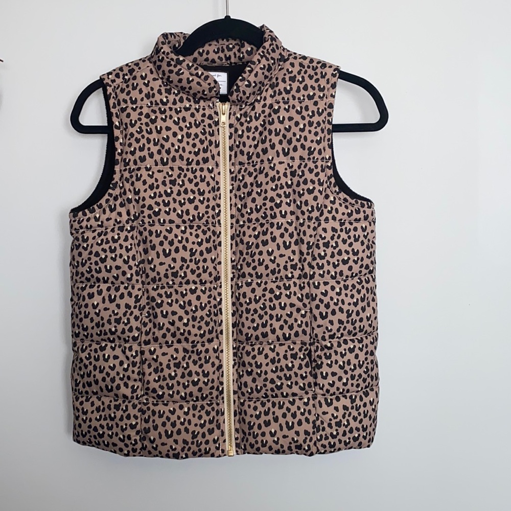 Gymboree Leopard Print Fleece Lined Puffy Vest